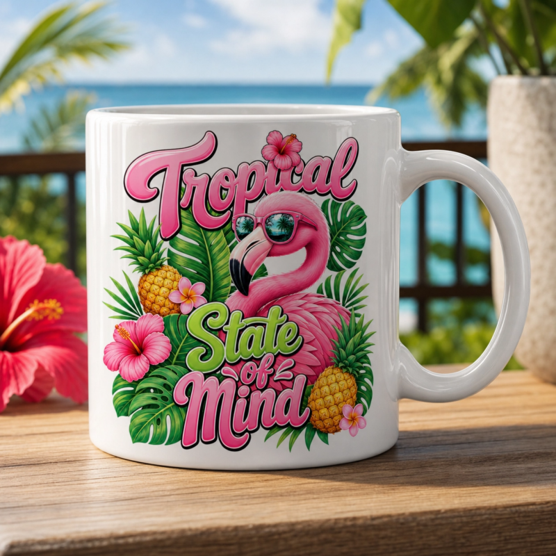 Tropical State of Mind - Pink Flamingo Summer Design