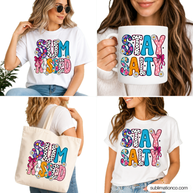 Ultimate 10 Retro “Summer Vibes” PNG Design Bundle – Floral & Animal Print Summer Graphics for T-Shirts & Sublimation