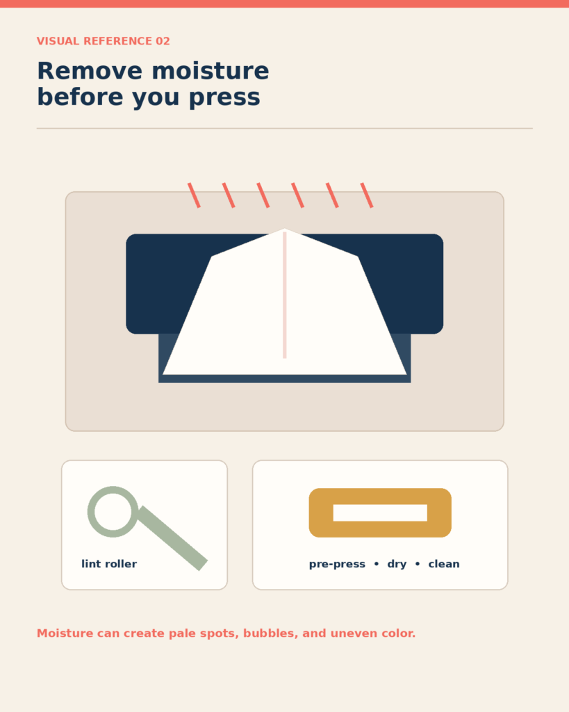Illustration: Moisture removal and a clean surface are part of the setting—not optional extras.