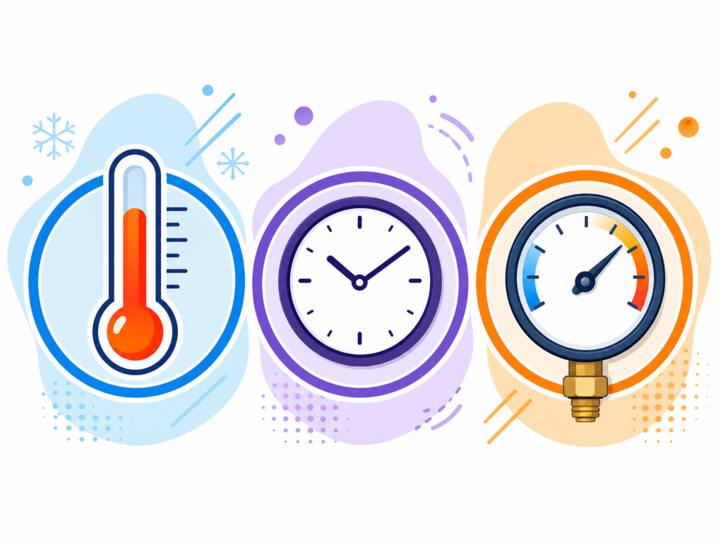 Sublimation Process Illustration: Temp, Time, Pressure