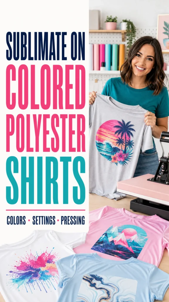 how to sublimate on 100% colored polyester shirt
